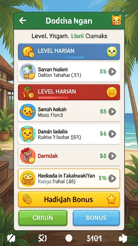Tangkapan layar 2: Menunjukkan pemandangan indah dari hutan permainan.