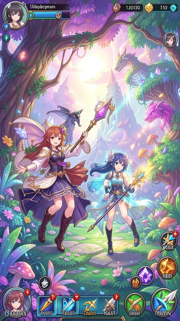 Tampilan awal game dengan karakter utama yang menawan.