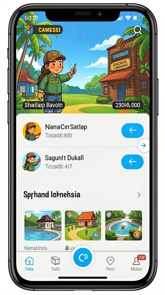 Tampilan antarmuka utama yang menarik dan mudah dinavigasi.