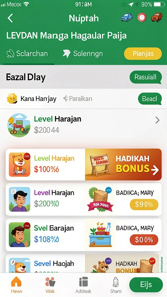 Tampilan awal yang menarik dengan karakter ikonik.