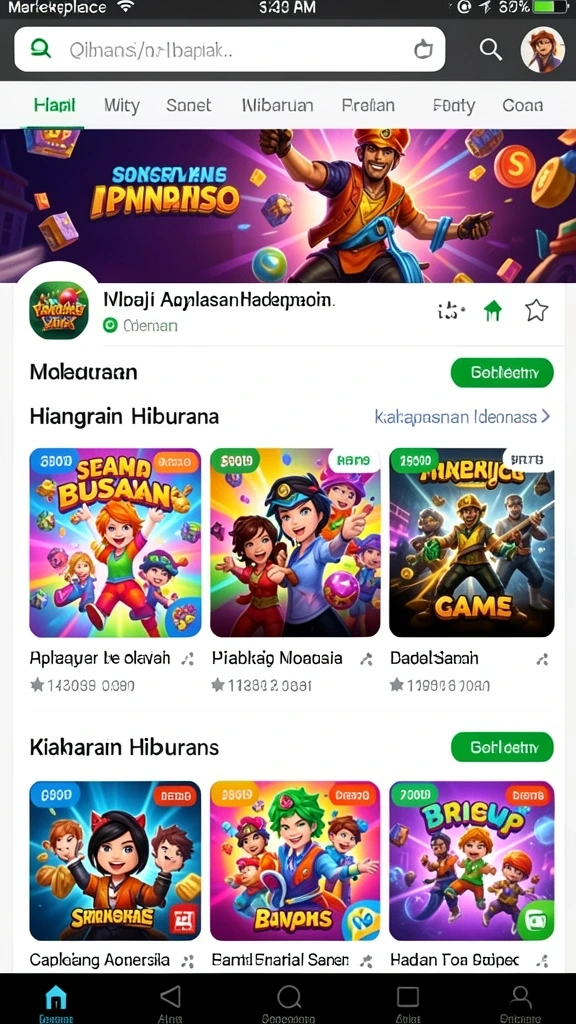 Tampilan permainan dengan banyak variasi level yang menantang.
